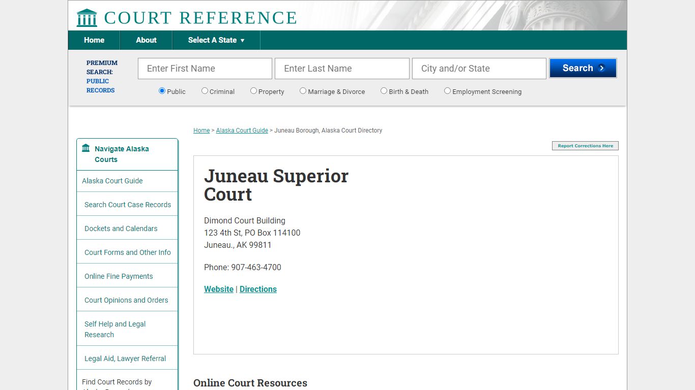 Juneau Superior Court - Courtreference.com